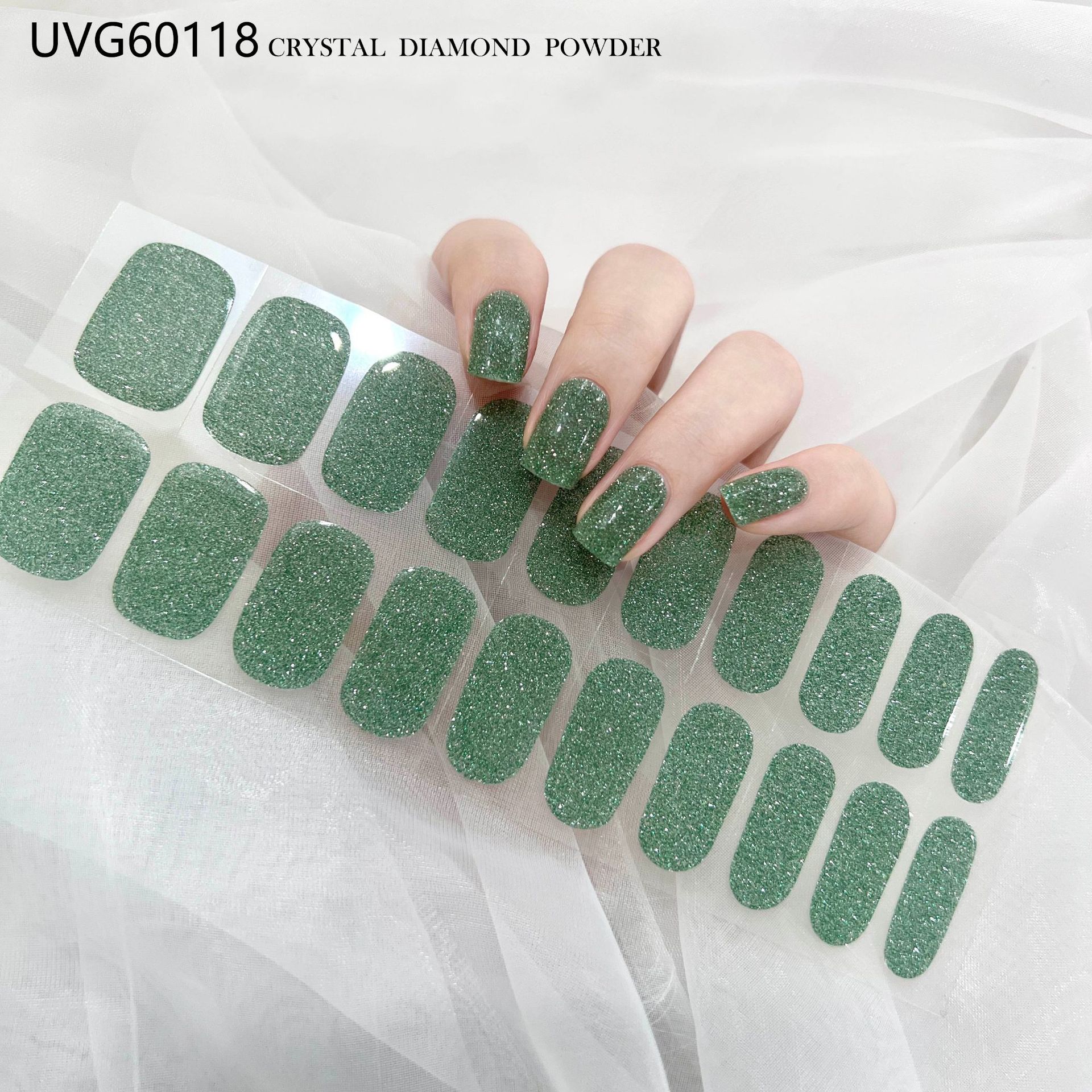 Pegatinas de uñas de gel UV transparentes efecto hielo, semicuradas, con lámina dorada, fototerapia, efecto película de aceite