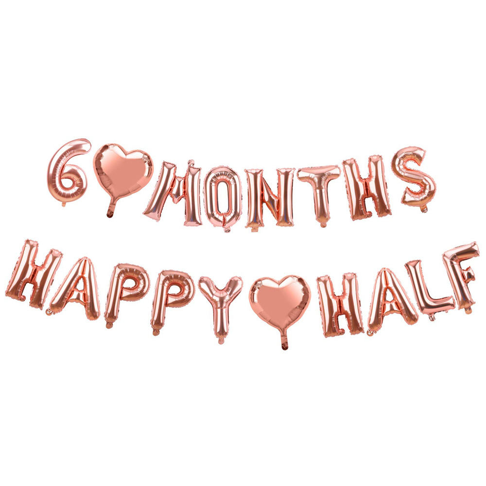 亞馬遜跨境氣球套裝 happy half 6 monthes 六月快樂嬰兒滿月裝飾