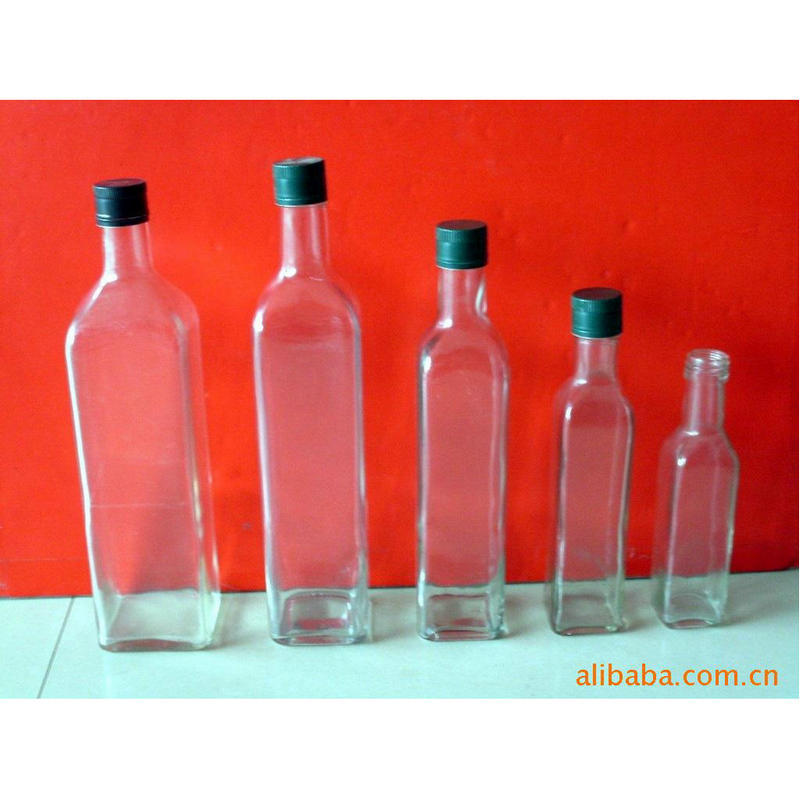 供应生产橄榄油瓶与盖500ml橄榄油瓶加厚玻璃酱油瓶
