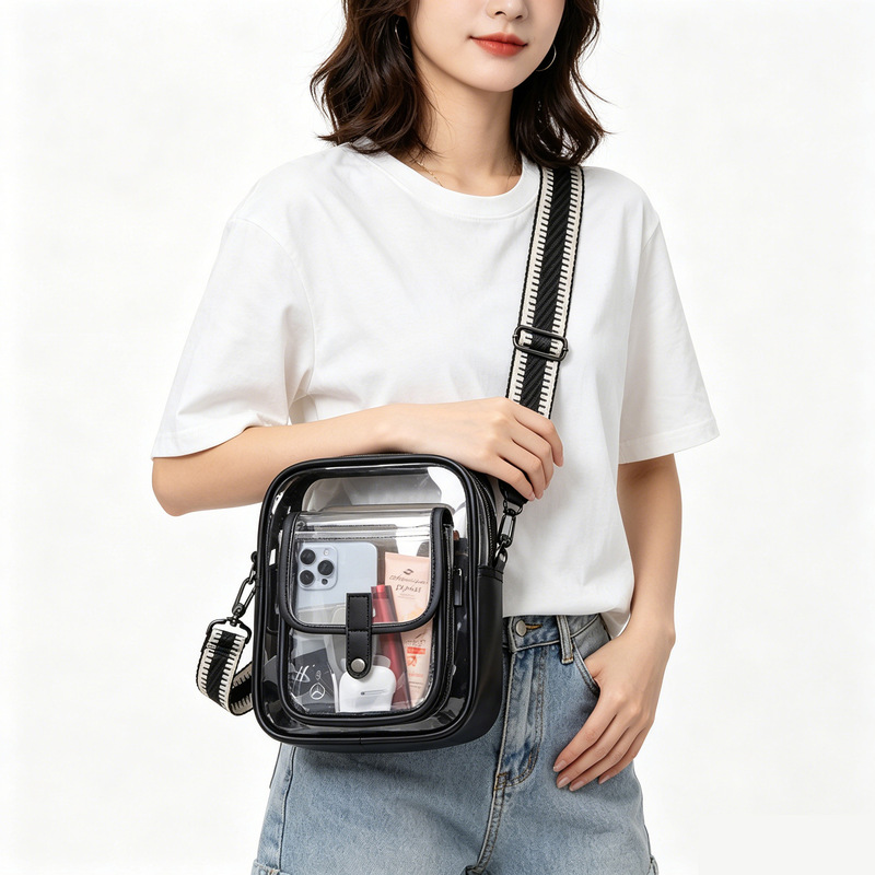 50 Silk European Standard Eco-Friendly Transparent Pvc Single Shoulder Crossbody Bag for Women, Fashionable Versatile Bag for Women, Summer Phone Bag 50 Silk European Standard Eco-Friendly Transparent Pvc Single Shoulder Crossbody Bag for Women, Fashionable Versatile Bag for Women, Summer Phone Bag