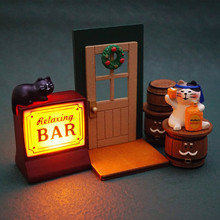 字母灯箱吧台日式猫咪酒吧灯箱车载装饰摆设桌面发光摆件看板道具