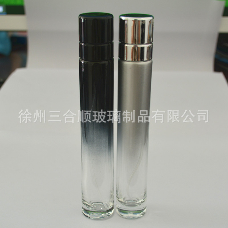 30ml botellas de perfume redondas rectas botellas de pulverización botellas cosméticas de vidrio de alta calidad prensando viajar dispensador