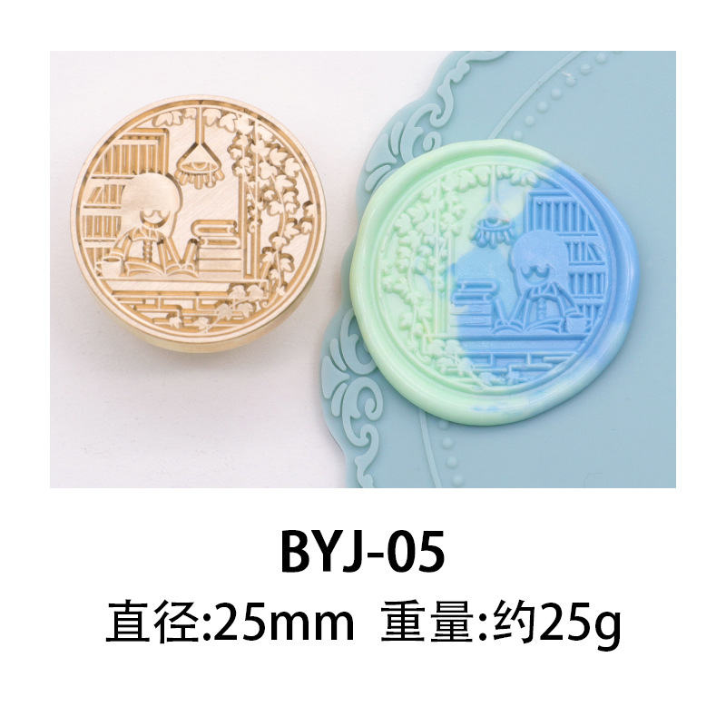 Sello de pintura de fuego de color europeo sello cabeza serie temporada de graduación cabeza de cobre cera de sellado de sobres patrón de producto terminado confeccionado fábrica al por mayor