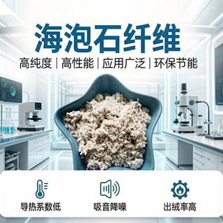 工厂供应防火材料建设水镁石纤维管道保温海泡石粉吸音降噪材料