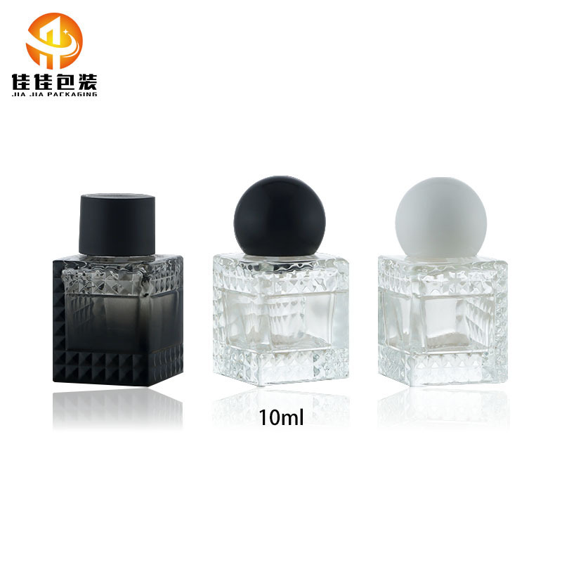 Hot New Product 10ml Essential Oil Bottle Transparent Square Small Perfume Bottle Aromatherapy Bottle Square Small Capacity Perfume Glass Bottle