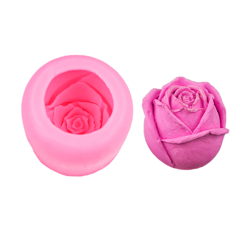 6 3D Rose mousse bar cubo de hielo bandeja decorativa silicona molde DIY jabón hecho a mano