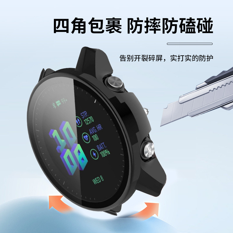Suitable for Garmin Forerunner265 watch case, 965 wristwatch case, F970 integrated case and film Application Scenario