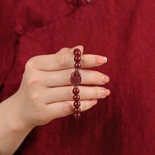 Cinnabar patron saint bracelet twelve zodiac signs 10mm zodiac year Buddha bracelet eight male and female patron saint Buddha bead bracelets