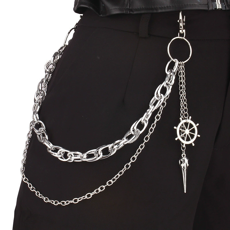 Fashionable metal accessory, pendant, trend trousers, European style