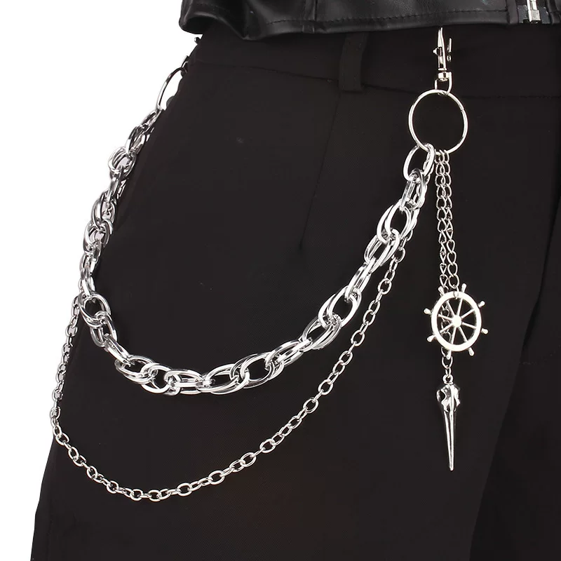 Fashionable metal accessory, pendant, trend trousers, European style
