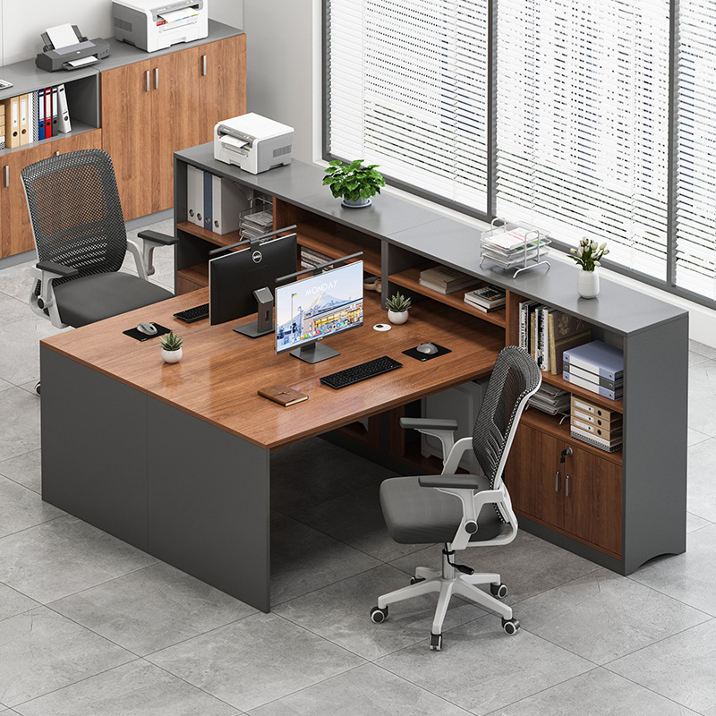 Mingzheng Furniture Factory Simple Desk Double Computer Desk Modern Office Employee Desk Workstation Desk and Chair Combination Mingzheng Furniture Factory Simple Desk Double Computer Desk Modern Office Employee Desk Workstation Desk and Chair Combination