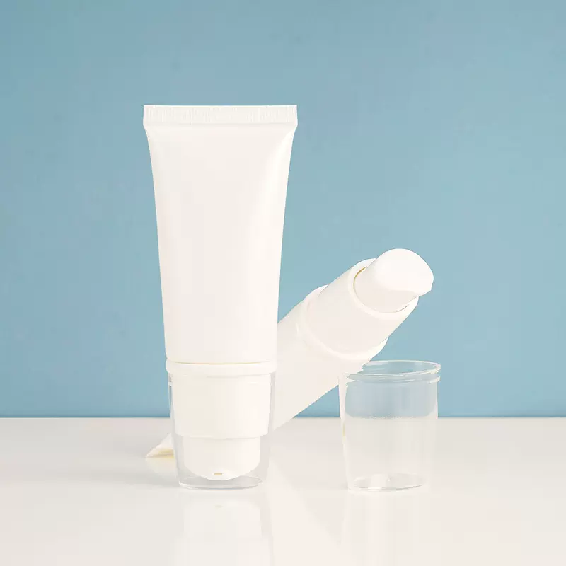 30ml护肤品化妆品BB霜乳液按压真空泵头白色PE洁面乳液软管包材