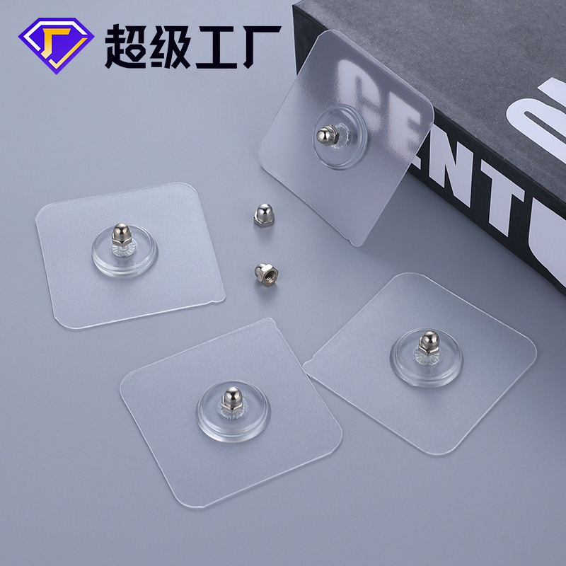 Punch-free seamless strong adhesive hook kitchen bathroom invisible suction cup nail-free installation hanger paste screws