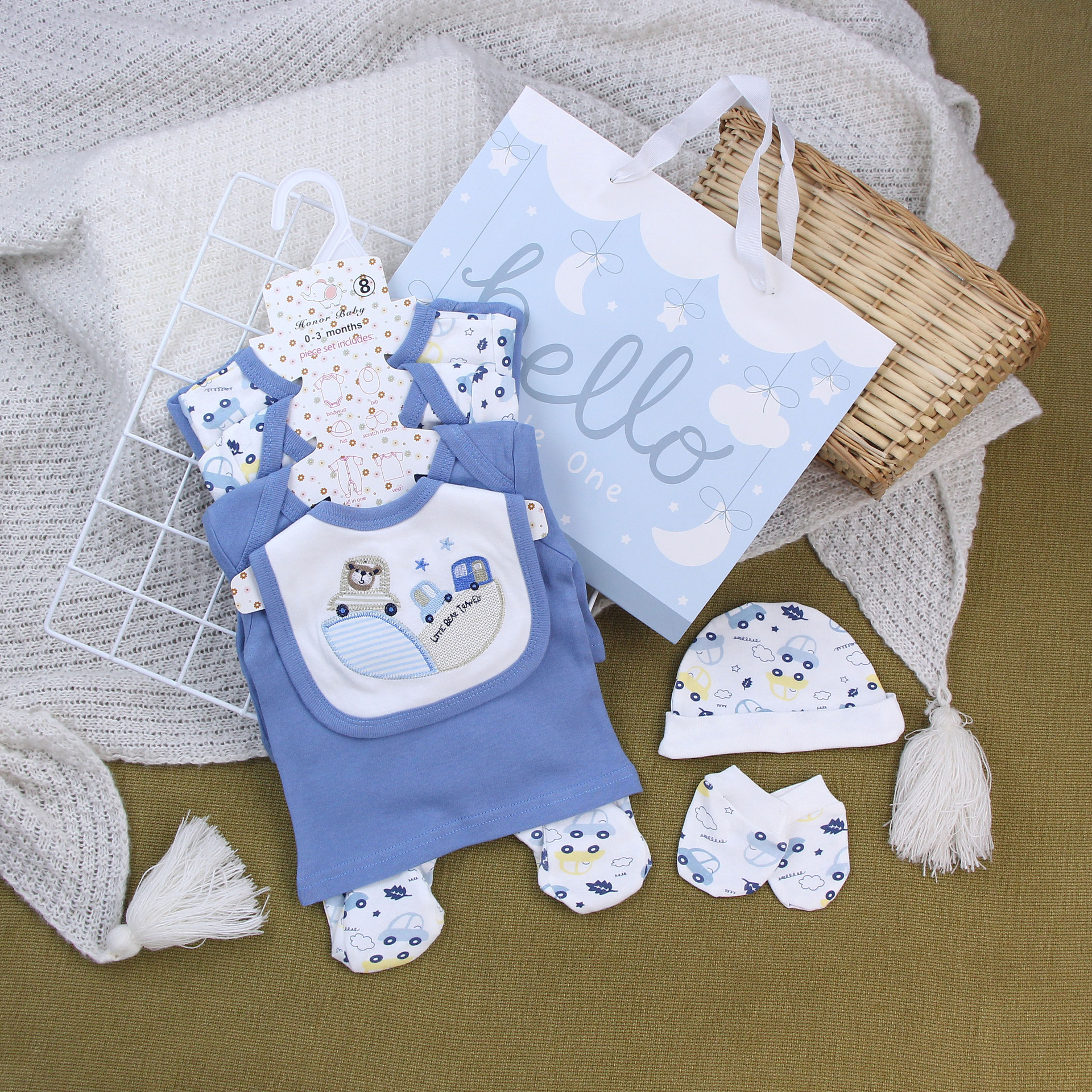 Caja de regalo de recién nacidos, ropa de escalada unida, ropa de algodón, ropa de bebé de luna llena, ropa de bebé para hombres y mujeres image 34