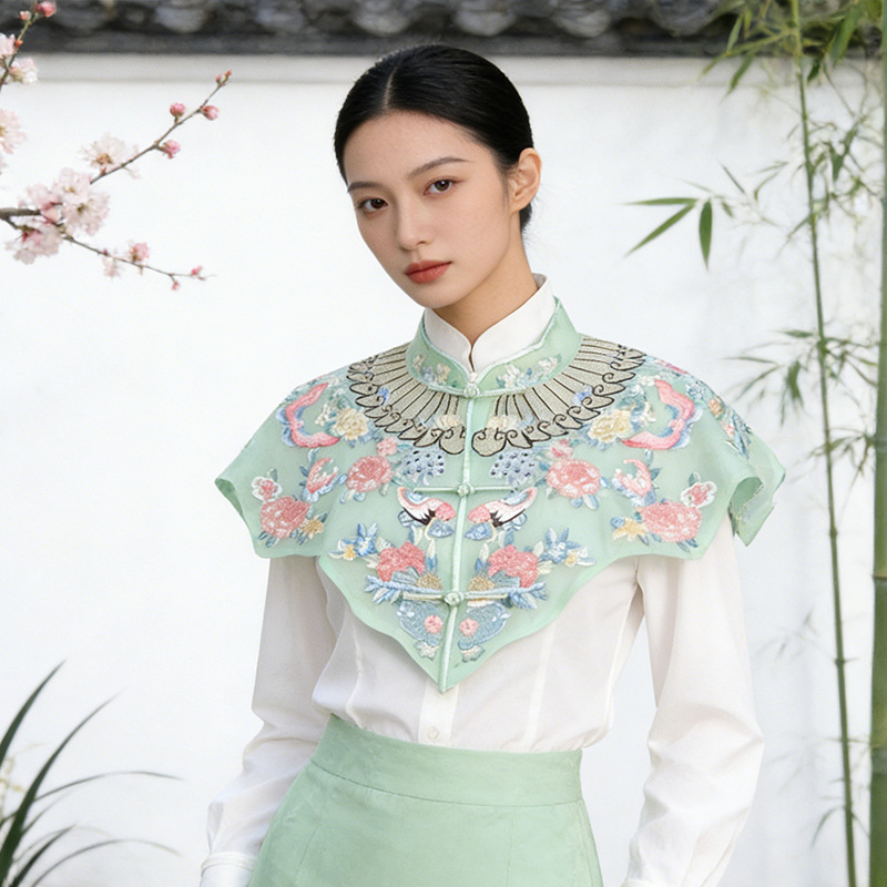 Shawl for Women, Fake Collar, Cloud Shoulder Cape, Hanfu Top Accessories, High-End New Chinese Style, Fashionable and Versatile, New Spring and Autumn Model
