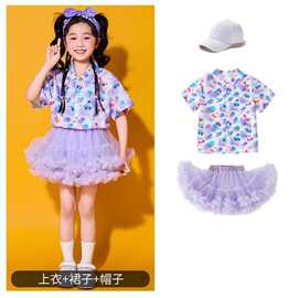 六一儿童啦啦队演出服服装幼儿园合唱舞蹈小学生表演衬衫运动会