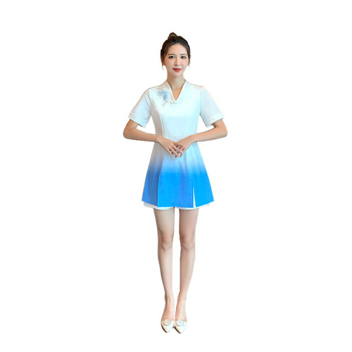 Spring and summer new foot massage technician dignified work clothes foot massage SPA women's skirt two-piece dress work clothes uniform
