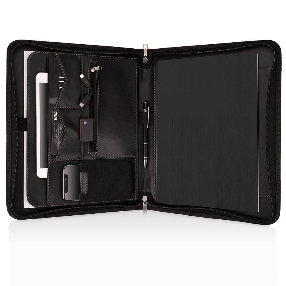 Wholesale Pu Leather L A4 Padfolio Briefcase Letter Size Multifunctional Tablet Sleeve Card Pocket Compartment Insert