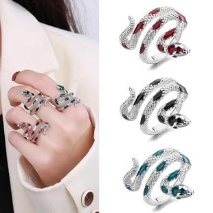 Cross-border hot selling original snake epoxy high-grade ins cold wind irregular index finger ring trendy cool female ring