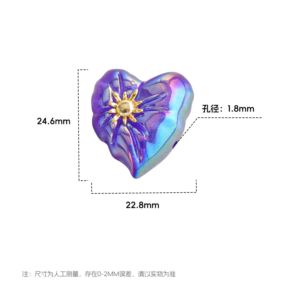 Cuentas pequeñas en forma de corazón torcido con purpurina fina, accesorios para cadena de teléfono, llavero, joyería, cuentas mixtas, venta al por mayor