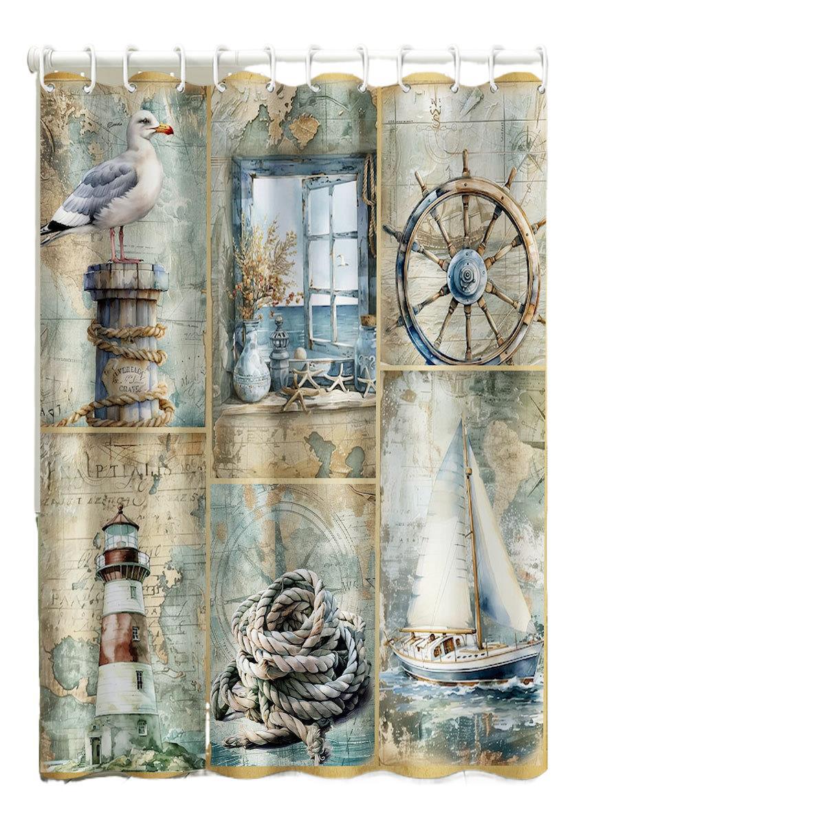 Essential For Renters: Waterproof And Mold-Proof Bathroom Curtain, No Drilling Required, Dry-Wet Separation,_voghion.com