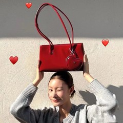韩国小众スタンドールバッグ长柄シングル肩脇下バッグ大容量ハートイヤーバッグ母のトートバッグ