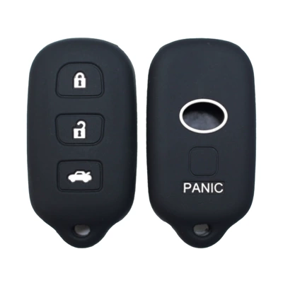Car Key Silicone Cover Suitable for Toyota Remote Control Sheath Silicone Key Bag Car Remote Control Bag Cover (Static Rod/Key Bag) - black