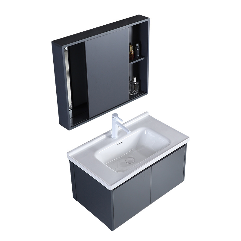 Mezcla de aleación de polietileno de abeja gabinete de baño de hotel lavabo gabinete lavabo de cerámica de pizarra de roca lavabo integrado