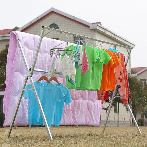 BB4C wholesale clothes drying rack floor-standing folding single and parallel bar clothes rack folding installation-free X-shaped balcony drying