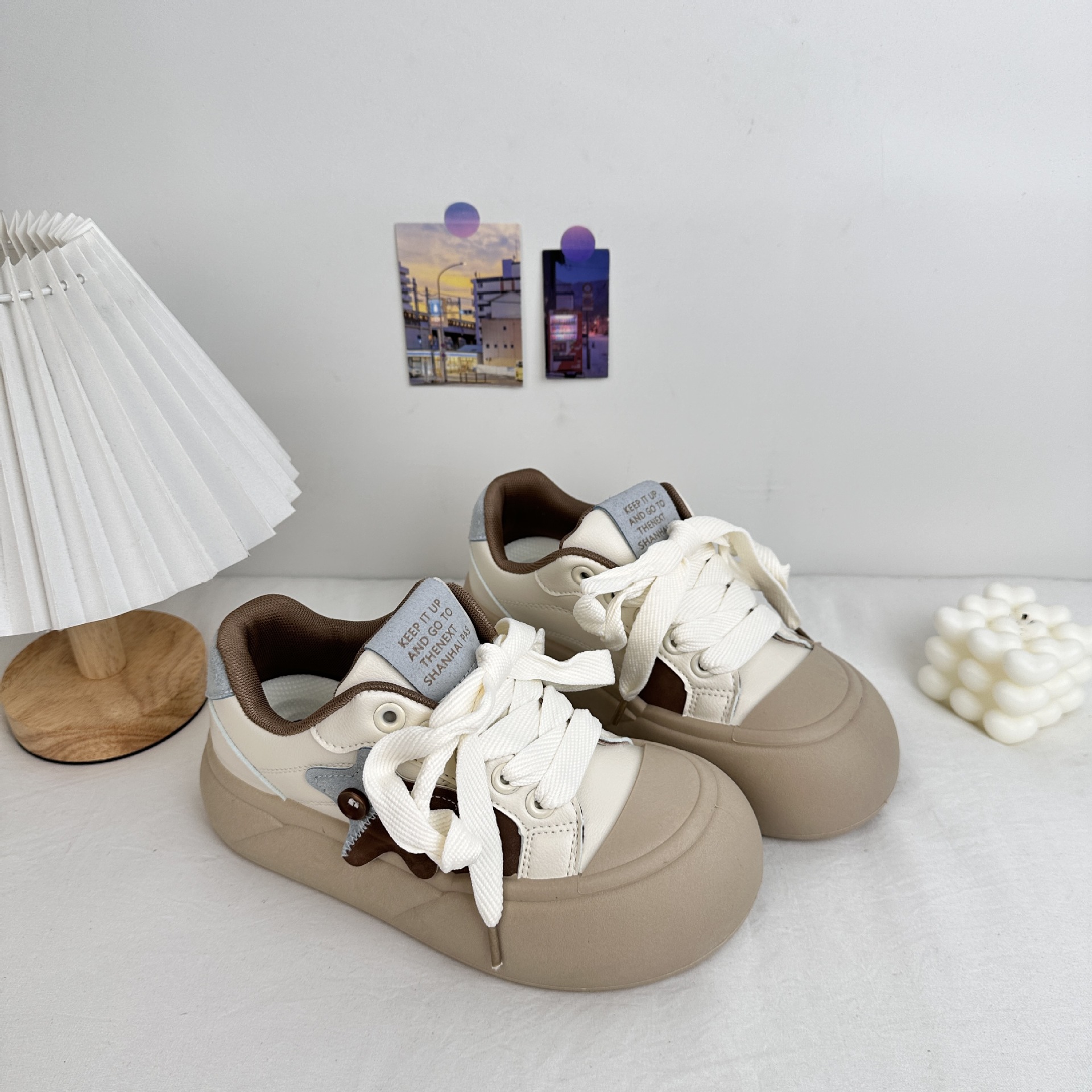 Far Wave 2025 zapatos de punta grande de suela gruesa estudiante primavera nuevos zapatos de lona coreanos de todo fósforo zapatos casuales de mujer image 5