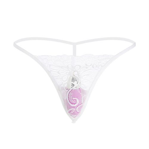 Erotic lingerie: seductive, sexy lace vibrator panties—women's wearable design with built-in vibrator wand, featuring a stylish thong-style crotch.