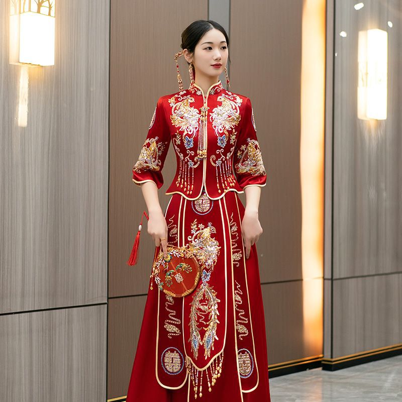 秀禾服中式新娘结婚礼服2025新款敬酒服重工嫁衣出阁服|undefined