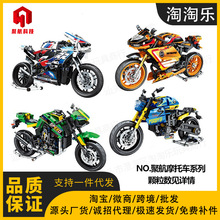 聚航臻砖摩托系列82001-99040宝玛M1000RR儿童益智拼装小颗粒积木