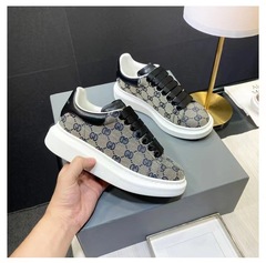McQueen shoes men's summer 2023 new versatile breathable canvas shoes Korean style trendy sneakers casual height increasing men's shoes