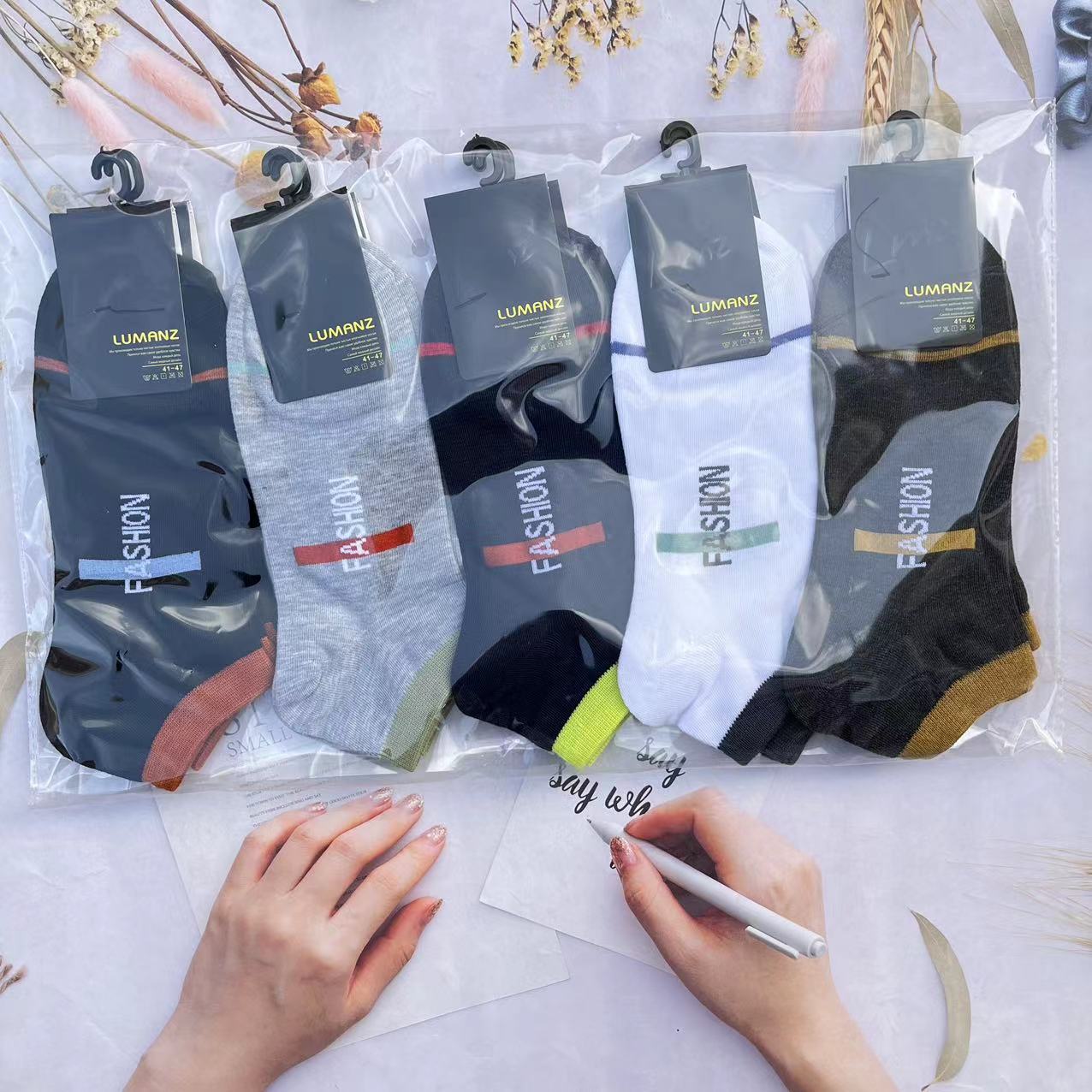 2023新潮款精梳棉短袜春夏季男女运动学院风吸汗船袜详情11