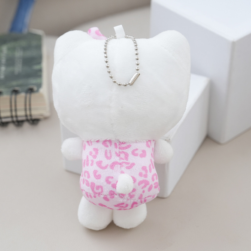 女の子用バッグ、かわいい猫の人形ペンダント、ヒョウ柄の猫のキーホルダー、ぬいぐるみ、カップル人形ペンダント|undefined