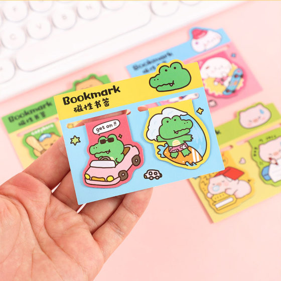 Cartoon creative folding bookmark suit junior high school primary school students reward gift cute stationery class small gift wholesale