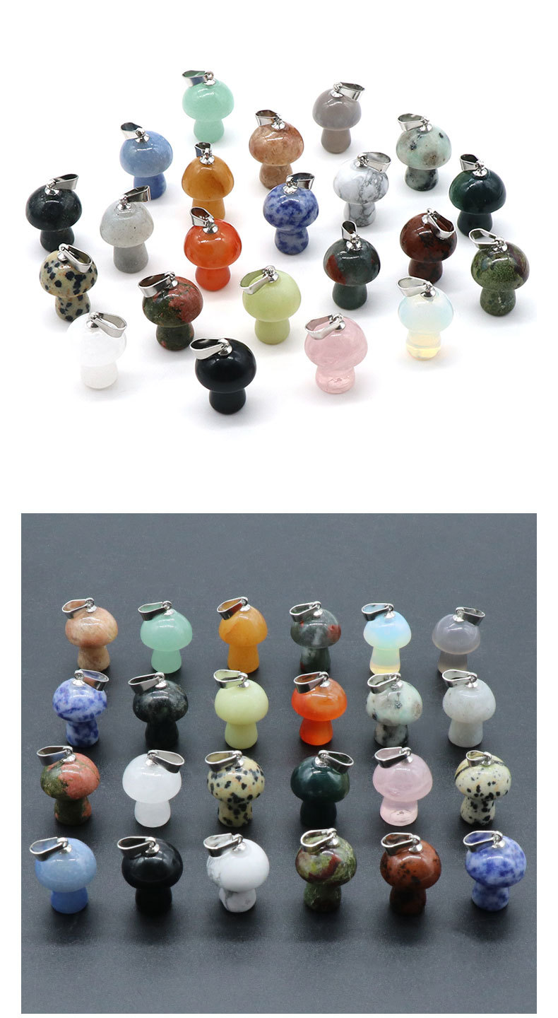 1 Piece Quantity Cute Mushroom Natural Stone Polishing Jewelry Accessories 1 Piece