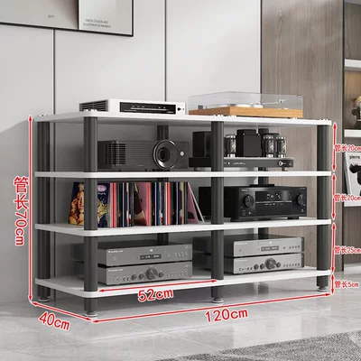 Rack, Audio Cabinet, Audio Rack, Electric car big tripod - four-layer-black-frame-white-board