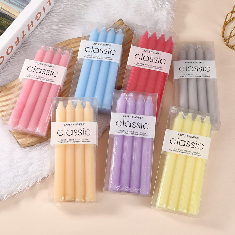 20cm Classic European Macaron Vertical Long Rod Candle Romantic Wedding Western Restaurant Rod Wax Color Candle Ornaments 20cm Classic European Macaron Vertical Long Rod Candle Romantic Wedding Western Restaurant Rod Wax Color Candle Ornaments