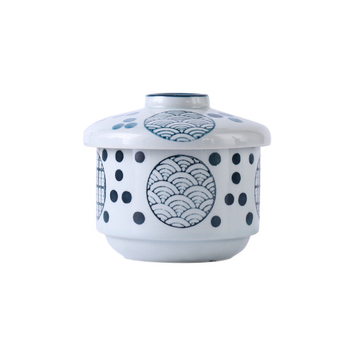 Cross-border Japanese ceramic stew pot, hotel restaurant, steamed egg, bird's nest, water-proof stew pot, steam bowl with lid, commercial soup cup
