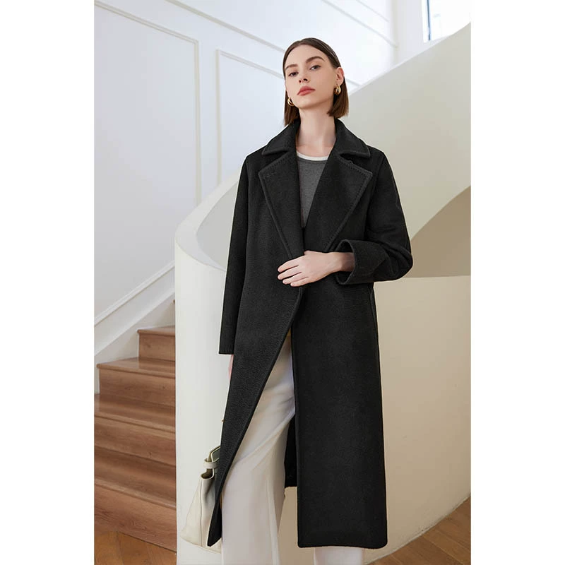 Max M's Manuela Sun Li в том же стиле, двусторонняя бархатная верхняя одежда цвета верблюда с рябью, женская подкладка средней длины с надписью