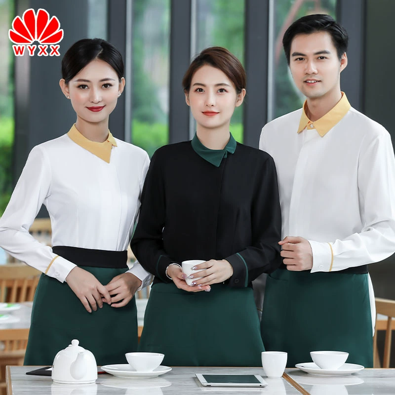 Комбинезон официанта с длинным рукавом Женский Кейтеринг Отель Чайный домик Китайский Ресторан Одежда Осень Зима Горячий горшок Ресторан Отель Лето