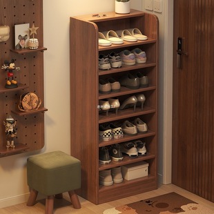 Solid Wood Core Shoe Rack Multi-layer Household Door Entrance Indoor Small Narrow Storage Rack 2025 New Dormitory Simple Shoe Cabinet