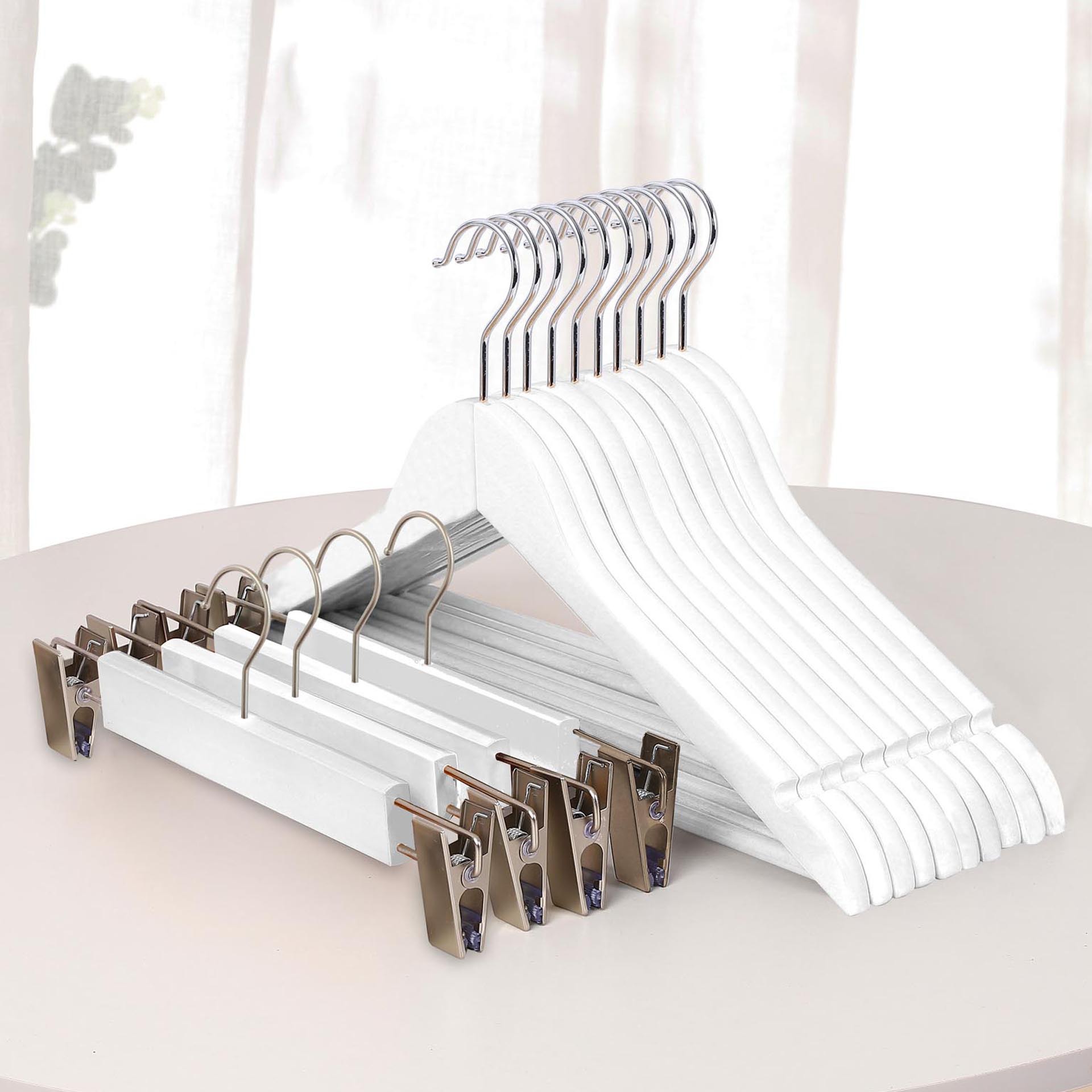 P66 percha de madera blanca tienda de ropa de madera hotel exportación percha de ropa percha de pantalones percha de ropa percha