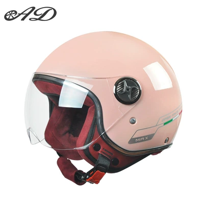 3C Certified Motorcycle Retro Half Helmet — Motosiklet kaskı (dəbilqə) - 3c-certification-harley-powder-high-definition-short-mirror-thickened-suede-velvet-new-gb-class-a