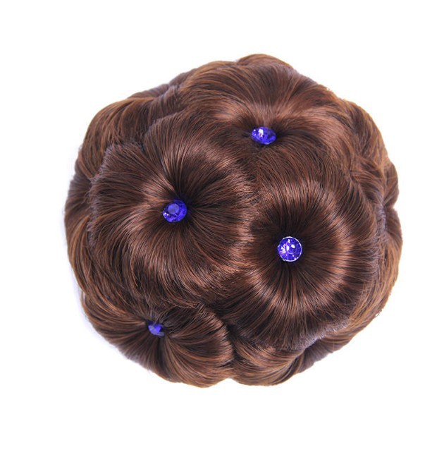 Fábrica al por mayor diamante nueve flor moño pelo clip peluca flor brote nupcial accesorios para el cabello updo pelo moño pelo bolsa en stock