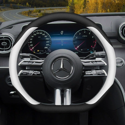 cover four seasons universal car Steering wheel cover - type-d-black-and-white-standard