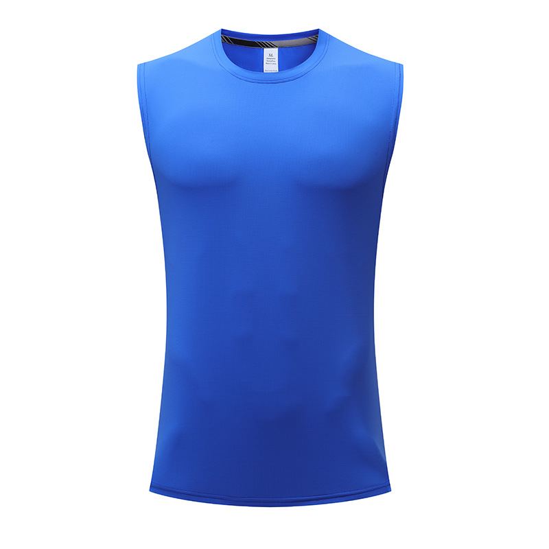 Deportes de los hombres de verano corriendo chaleco sin mangas de secado rápido transpirable casual suelta entrenamiento de fitness camiseta en stock