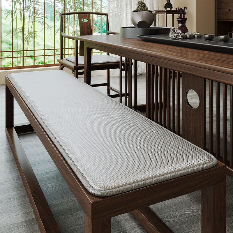 Verano fresco de madera sólida, cojín de asiento largo